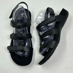 Vionic Womens Amber Backstrap Sandal Black Sz 10 Adjustable Orthotic Arch Suppor